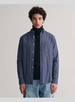 Regular Fit Jaspe Yarn Gingham Shirt