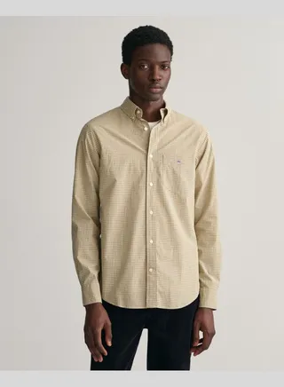 Regular Fit Micro Checked Poplin Shirt