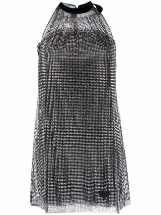 Rhinestone-Embellished Mini Dress