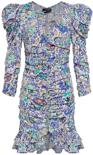 Bireya printed silk-blend minidress