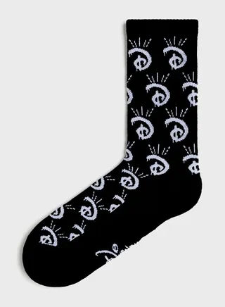 Motif Detail Crew Socks