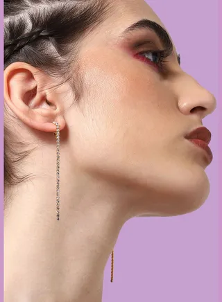 Gold Plated Party Designer Stone Drop Earring For Women