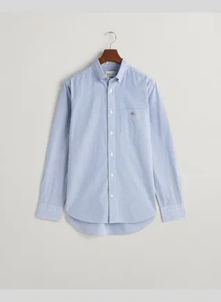 Regular Fit Banker Stripe Poplin Shirt