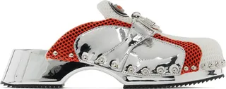 Ancuta Sarca White & Red Beetle Clogs