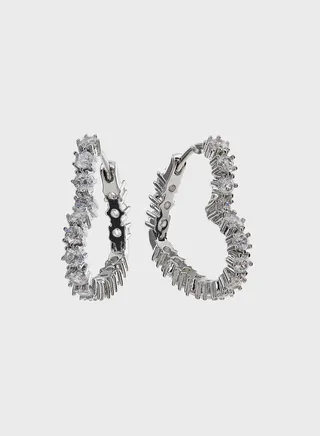 Diamond Heart Cuff Earrings
