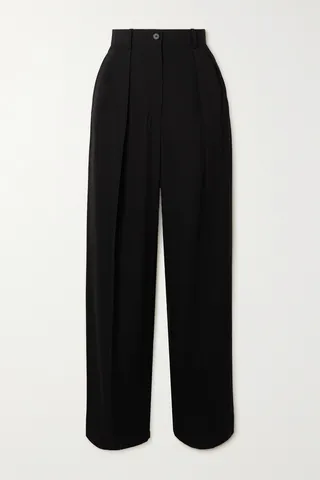The Row - Igor Crepe Straight-leg Pants - Black