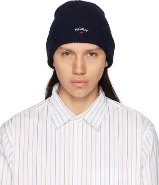 Noah Navy Core Logo Beanie
