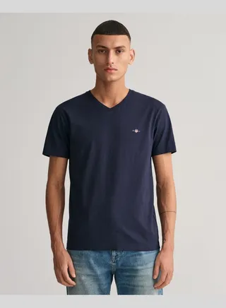 Slim Fit Shield V-Neck T-Shirt