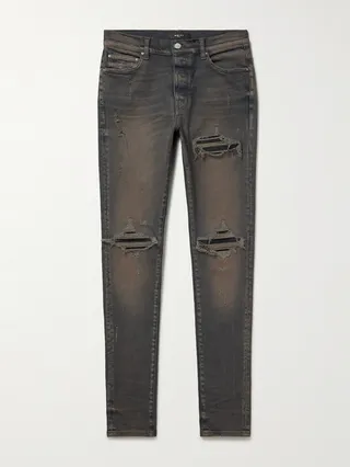 MX1 Skinny-Fit Panelled Distressed Jeans