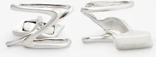 Mens Silver Colour Apex Rhodium-plated Sterling-silver Cufflinks