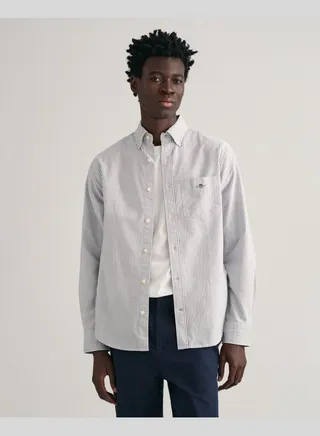 Regular Fit Banker Stripe Oxford Shirt