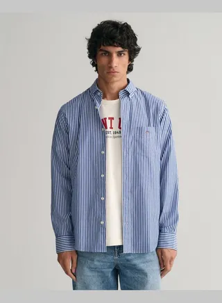 Regular Fit Striped Poplin Shirt