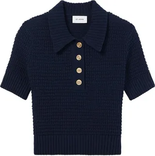 Button-Front Short-Sleeved Polo Shirt