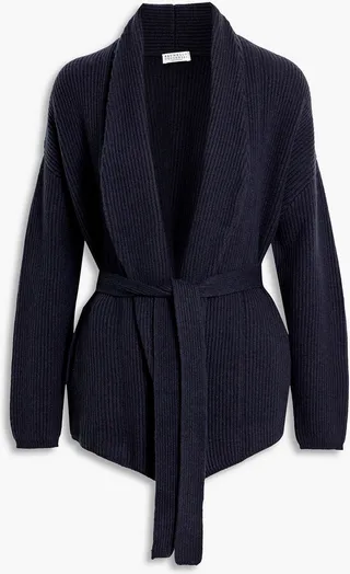 Ribbed cashmere cardigan