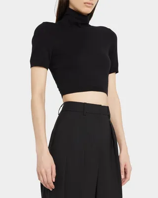 Aire Knit Turtleneck Crop Top