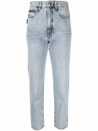 Cropped High-Waist Bofriend Jeans