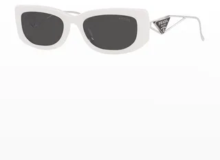 Triangle Logo Rectangle Acetate & Metal Sunglasses
