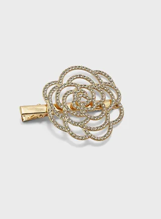 Rhinestone Floral Hair Clip