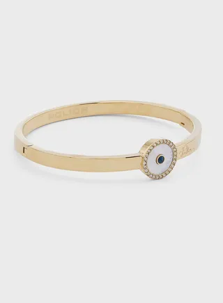 Bangle With Mother Of Pearl Inlay & Crystal