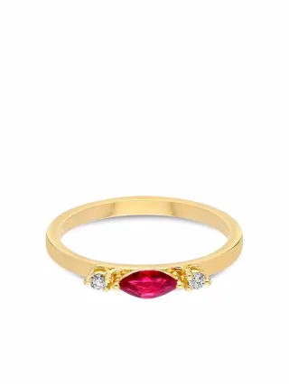 18kt yellow gold Dancing Diamonds ruby ring