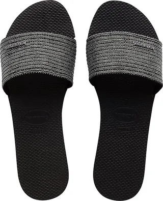 Havaianas You Malta Metallic Flip Flop Sandal (Black) Women's Shoes