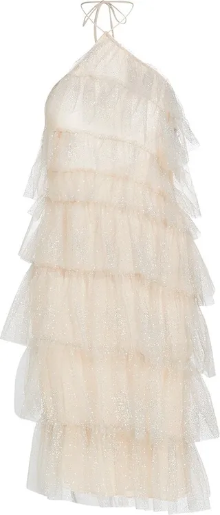 Sparkle Kai Tulle Halter Minidress