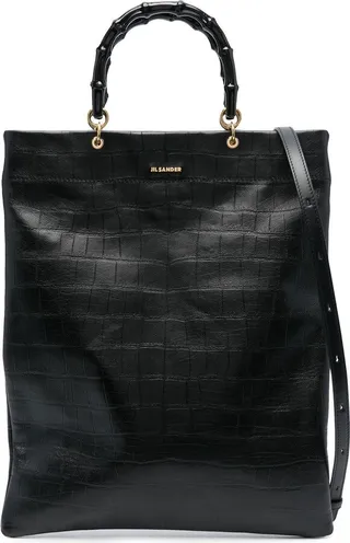 Crocodile-Effect Leather Tote