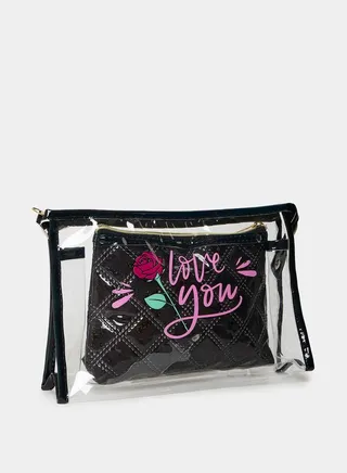 Pack of 2 - Printed & Quilted Washbags