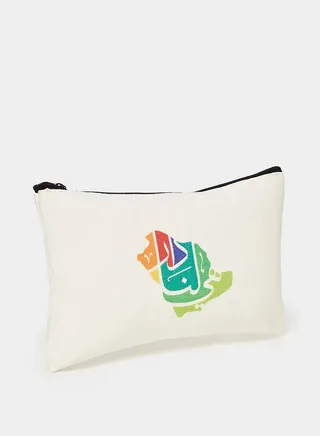 Contrast Map Print Washbag
