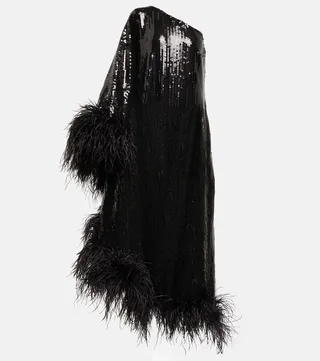 Disco Ubud one-shoulder sequined gown