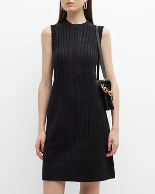 Ribbed A-Line Shift Dress