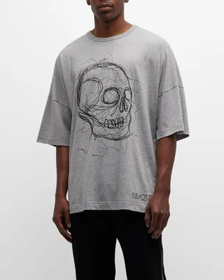Men's Cotton Threads Skull Print Tee