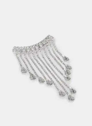Faux Rhinestone Tassel Hair Clip