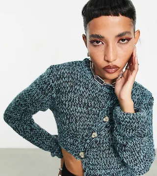 COLLUSION open knit cardigan in spacedye