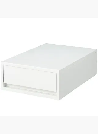 Polypropylene Shallow Type Drawer Case, W 26 x D 37 x H 12 cm, White
