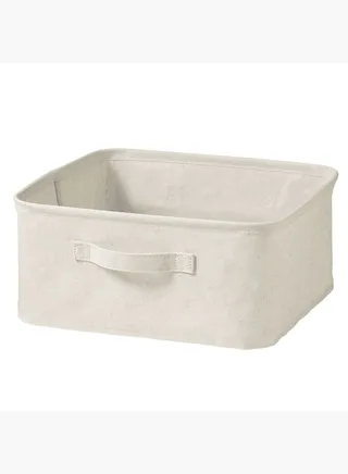 Polyester Linen Soft Box, Sqaure W 35 x D 35 x H 16 cm, L Off White
