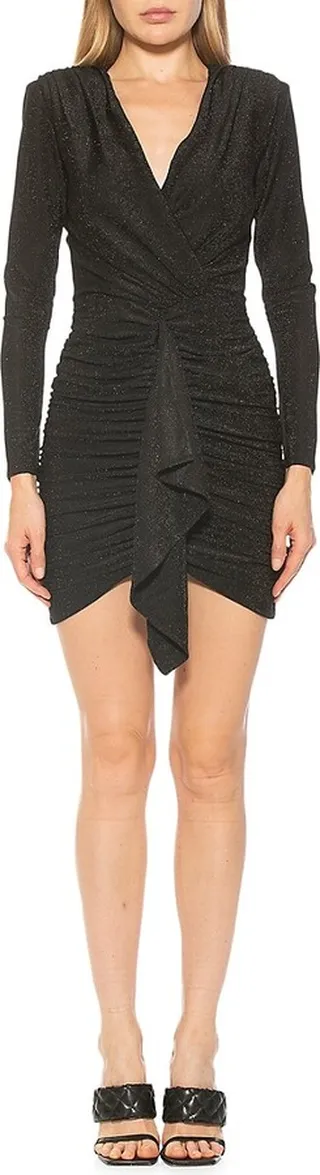 Glitter Ruched Mini Dress