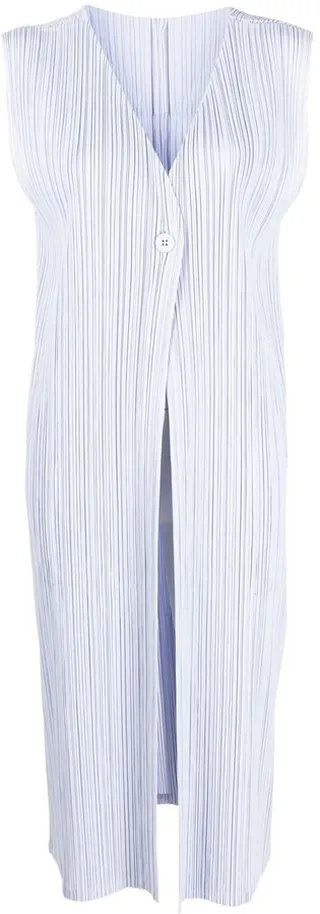 Micro-Pleated Single-Breasted Coat