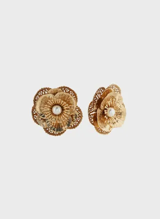 Statement Floral Pearl Earrings