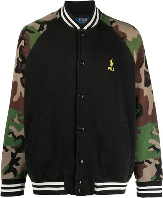 Embroidered-Logo Detail Bomber Jacket