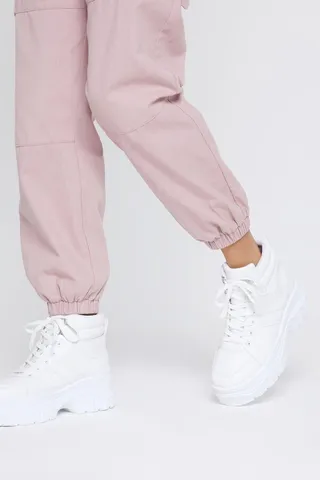 Nasty Gal Womens Lace Up Chunky Boot Sneakers