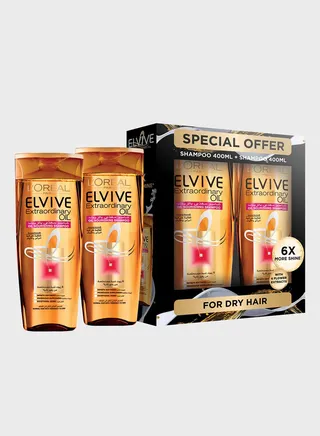 Elvive Extraordinary Oil Shampoo 400ml Twin Pack