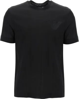 Emporio Armani Logo Embroidered Crewneck T-Shirt