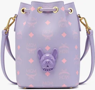 M Pup Drawstring in Color Splash Logo Leather