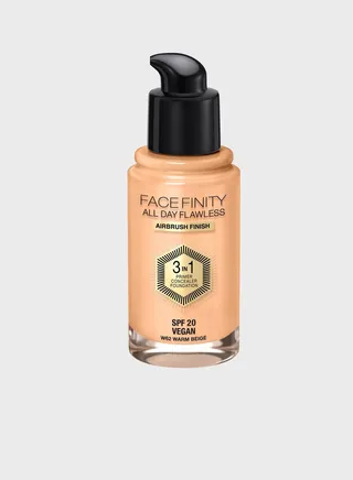 Max Factor Facefinity All Day Flawless 3 in 1 Foundation – W62 – Warm Beige, 30ml