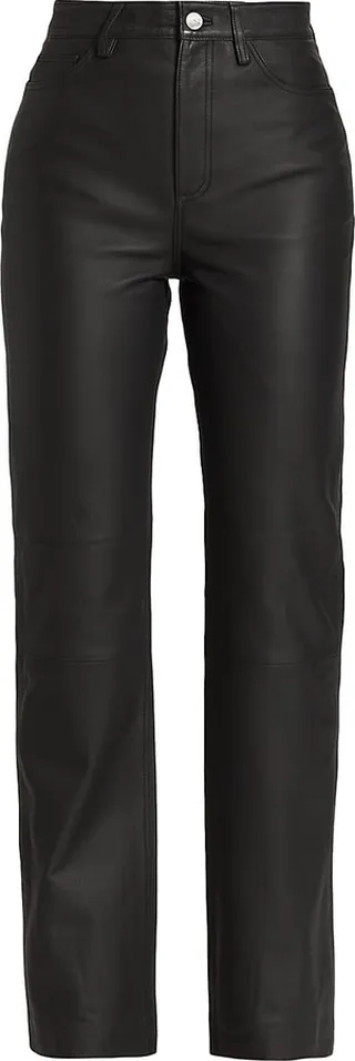 Leather Slim-Straight Pants