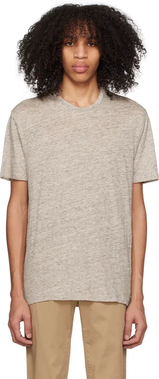 Sunspel Beige Crewneck T-Shirt