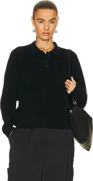 Loulou Studio Forana Cashmere Shirt in Black