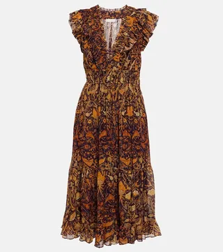 Samara printed chiffon midi dress