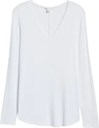 V-Neck Long Sleeve Tunic Top